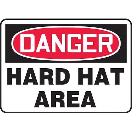 Accuform MPPA005VA Safety Sign, DANGER HARD HAT AREA, 10 X 14, Aluminum MPPA005VA